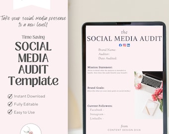 Plantilla de auditoría de redes sociales Auditoría integral de múltiples plataformas para impulsar su presencia en línea