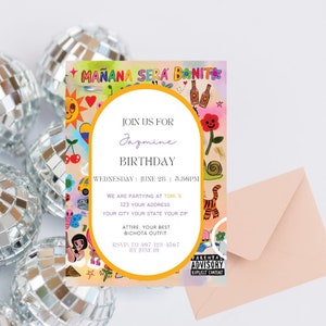 Bichota printable Invitation Bonito Digital Invitation Karol editable Birthday invite  Sera Bonito invitation