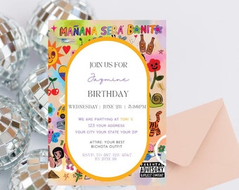 Bichota printable Invitation Bonito Digital Invitation Karol editable Birthday invite  Sera Bonito invitation