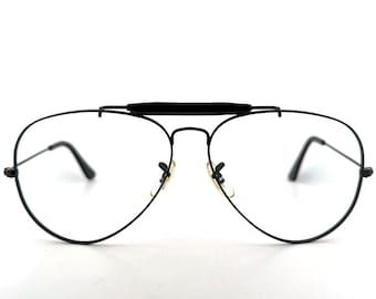 Vintage B&L Black Ray Ban Outdoorsman Eyeglasses Frames Size 62-14 Made in USA