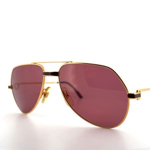 ヴィンテージ 1983© Cartier Vendome サングラス レッド ラッカー アビエーター - ミディアム - フランス製