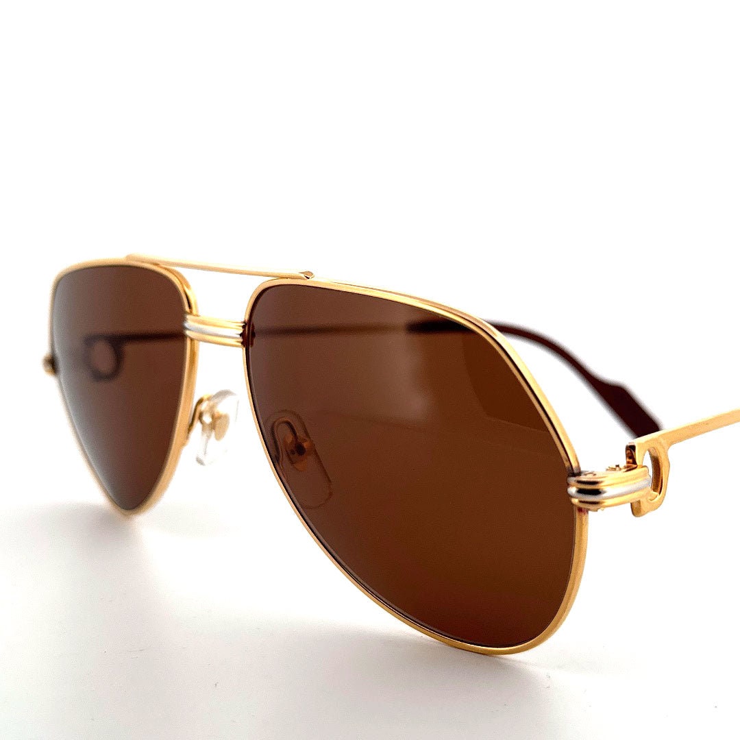 Cartier pilot sunglasses hot sale 18k
