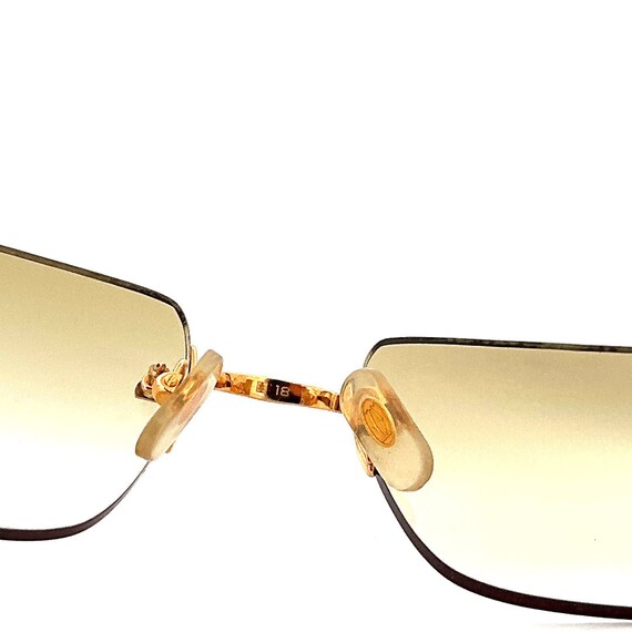 Vintage 90s Cartier Portofino Rimless Sunglasses Size… - Gem