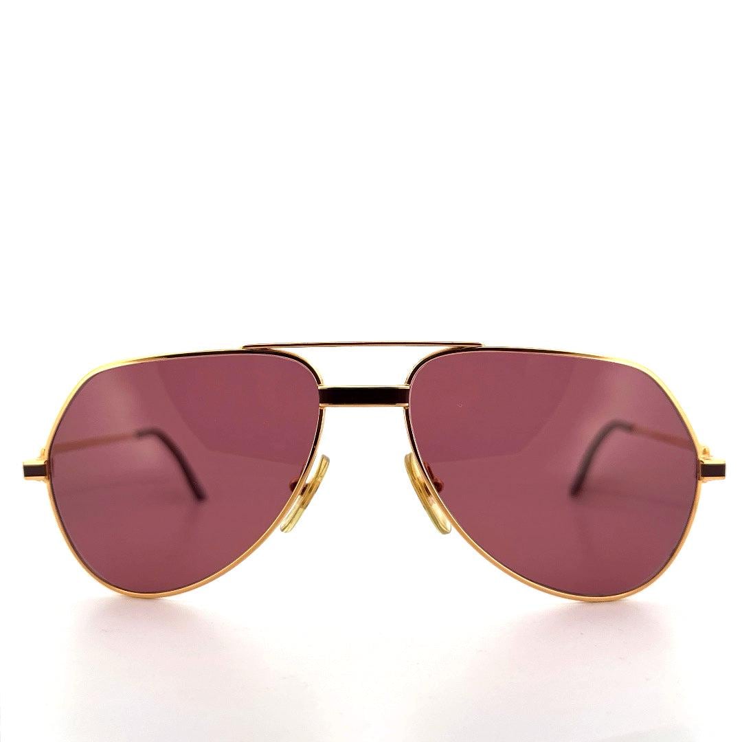 Vintage 1983© Cartier Vendome Sunglasses Red Lacquer Aviator  display picture 1