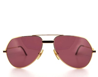 Vintage 1983© Cartier Vendome Sunglasses Red Lacquer Aviator - Medium - Made in France