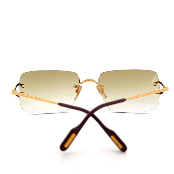 Vintage 90s Cartier Portofino Rimless Sunglasses Size… - Gem