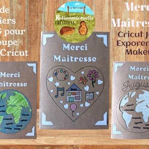 Dankeskarte für Master, Mistress, Atsem, AESH, Schule für Cricut Joy, Explore und Maker, SVG-Dateien
