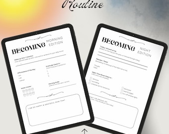 Morning & Night Routine Planner, Daily Rituals PDF, Printable Self Care Tracker, A4/A5 + US Letter Sizes