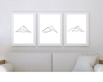Minimalist Mountain Wall Art Print | US LETTER | Digital Print | Instant Download PDF