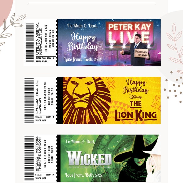 Wicked Ticket Personalized Etsy