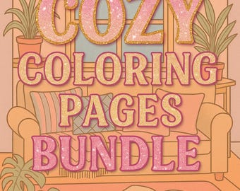 Cozy Room Coloring Pages Bundle | 10 Printable Aesthetic Coloring Sheets | Pastel Home Decor & Self-Care Art | Digital PDF Download