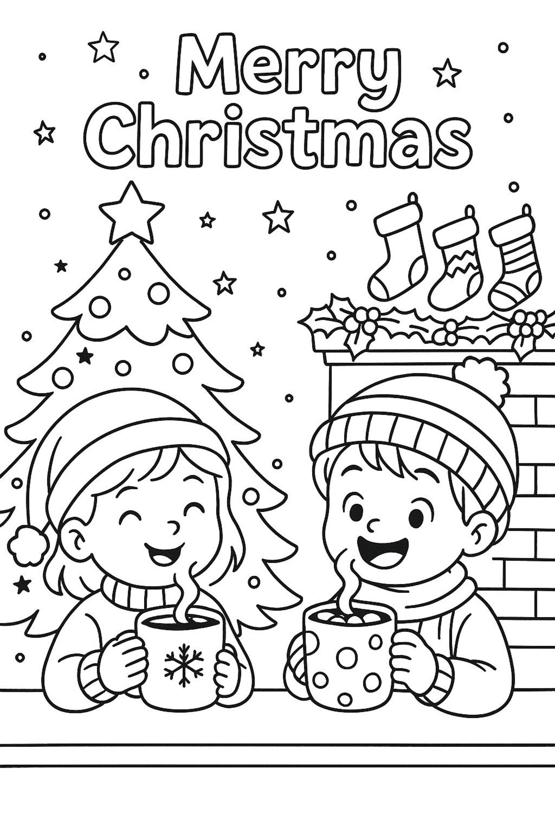 Christmas Coloring Pages: Holiday Art Bundle (PDF Download) + Bonus ...