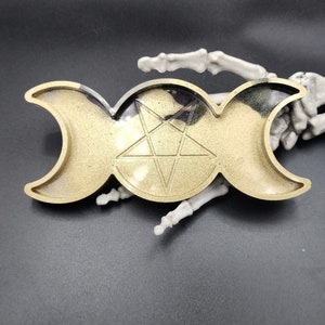 Candlestick with pentagram design // handmade ritual candlestick
