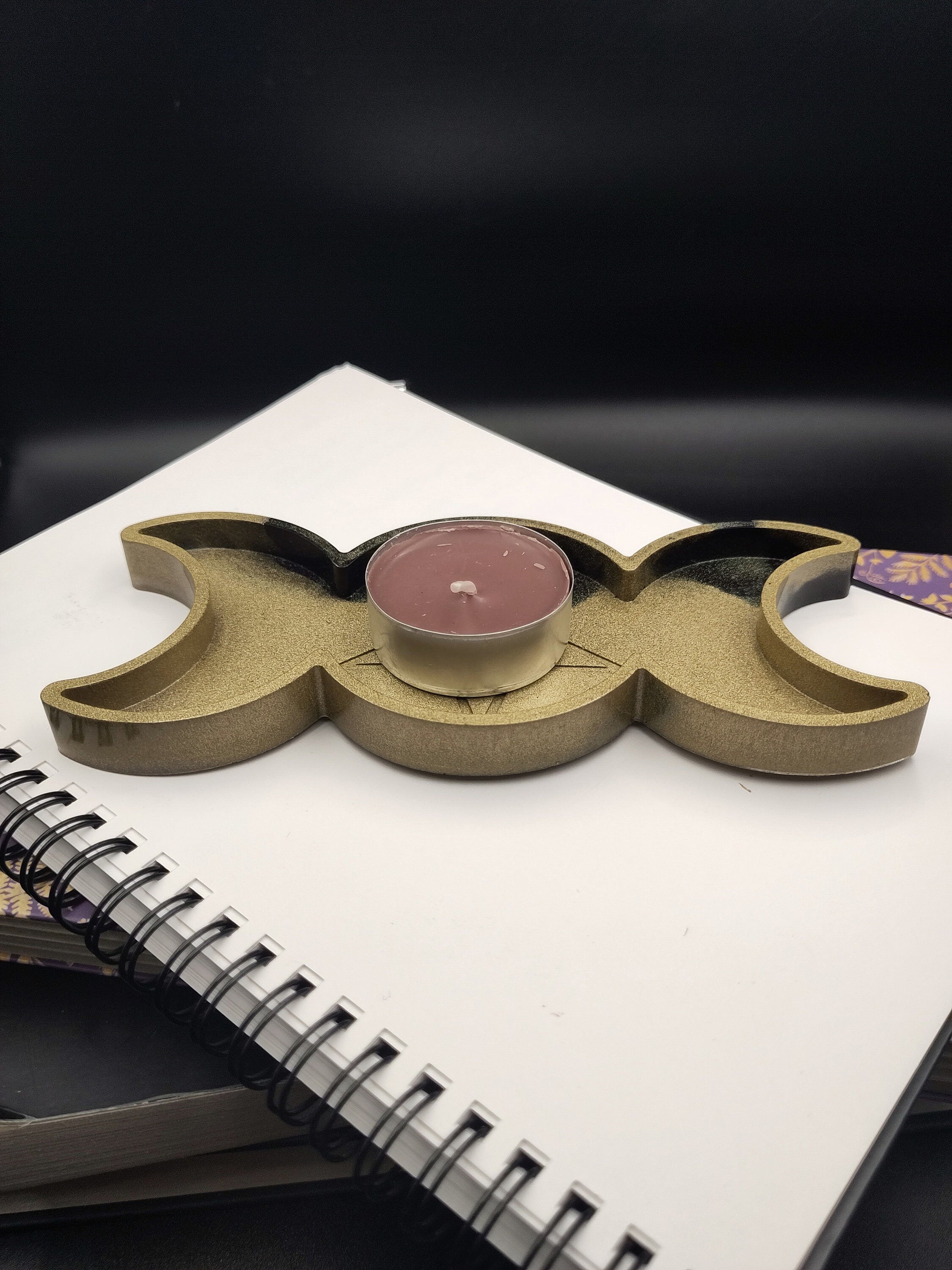Candlestick With Pentagram Design // Handmade Ritual Candlestick - Etsy