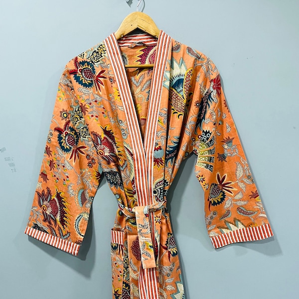 Cotton Kimono Robe Etsy