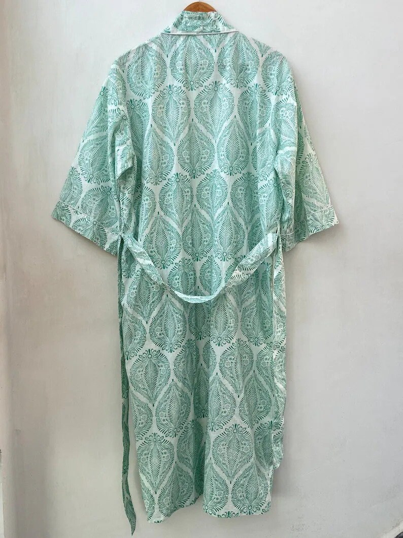 Block Print Robe Block Print Robes, Hand Block Print Kimono, Anokhi Print Kimono ...