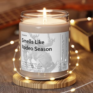 Candela di cera di soia Rodeo Season / Fragranza per la casa Western, 9 oz