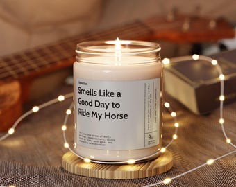 Horse Lover Candle: Smells Like a Good Day to Ride My Horse | Funny Equestrian Gift, Soy Wax Candle