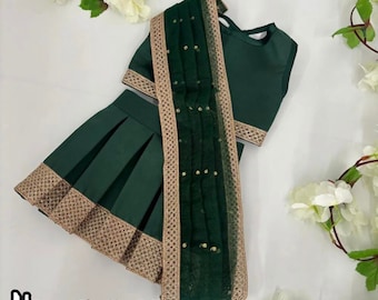 Customized color Saree for pets | Mehendi Green, red, navy blue saari Lehenga Choli for dogs and cats | Traditional/ethnic clothing for pets