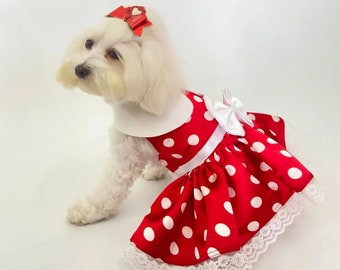 Minnie Mouse Dog Halloween Costume Adorable Pet Dress for  Trick-or-Treating