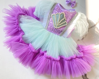 Meerjungfrau-Prinzessin Geburtstagskleid für Hunde | Meerjungfrauenkostüm für Hunde und Katzen
