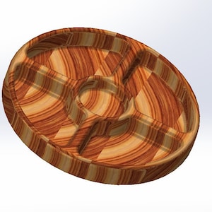Snack Serving Tray Model Five Section Wooden Catch All CNC router files DXF PDF template and stl