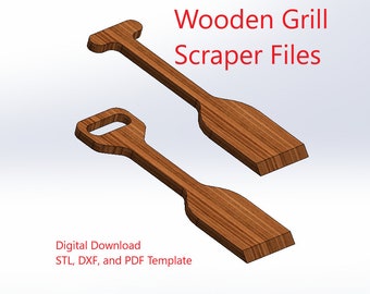 Wooden Grill Barbecue Cleaner Scraper CNC Router Cutting Vector DXF Template