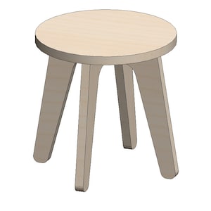 Digital CNC Files Montessori children’s kids Sitting Stool or plant stand Flat Pack knock down router files DXF STL