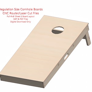 Cornhole Board Regulation Sized CNC Router Laser Cut Files Plus Full 4&#39;x8&#39; Sheet Layout