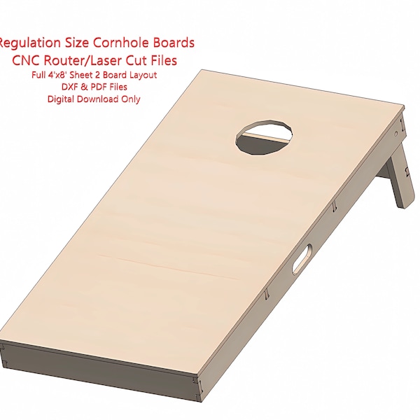 Cornhole Board Regulation Größe CNC-Router Laser geschnittene Dateien plus volles 4 'x 8 'Blatt-Layout