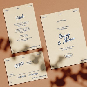 HOOPS Custom Designed Wedding Invite Suite | Digital Download for Wedding Stationery | Printable | Minimal + Modern