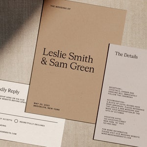 CREAM Custom Designed Wedding Invite Suite | Digital Download for Wedding Stationery | Printable | Minimal + Modern