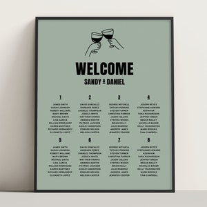 CHEERS DIY Welcome + Seating Sign | Fully Editable Template | Digital Download for Day-Of Wedding Signage | Printable | Retro Funky Modern
