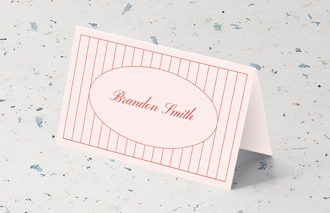 SOIREE Folded Table Place Card 3.5x2in | Editable Template | Digital ...