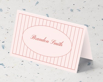 SOIREE Folded Table Place Card 3.5x2in | Editable Template | Digital Download for Day-Of Wedding Signage | Printable | Retro Funky Modern