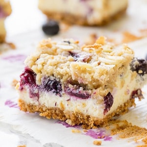 Blueberry Crumble Cheesecake Bars RECIPE Digital Download Printable