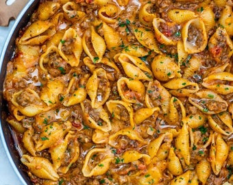 Creamy Beef and Shells RECIPE Digital Download Printable