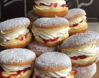Full Loaded Cream And Jam Donuts RECIPE Digital Download Printable