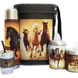 Argentine Mate Set: Leather Carrying Case, Wood Mate Cup