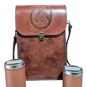 Argentinian Matera 100% Cuero Broche y Tiras Regulables + Incluye 2 Latas