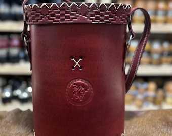 argentinische Bolso Mate Porta Termo 100% Cuero Reforzado Borravino Argentinien Tasche