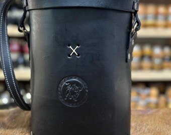 Argentinian Mate Tasche Bolso Porta Termo 100% Cuero Reforzado Schwarz Argentinien