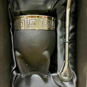 Argentinian Mate Imperial King Cuero Seleccionado Alpaca en Caja para Regalo Argentina