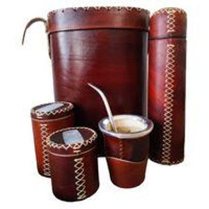 Argentinian Yerba Mate Kit - Matera Bag, Mate Gourd Cup, Thermos,   Bombilla Included