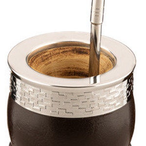 Mate Imperial Deluxe Acero + Bombilla Pico De Loro Cincelada