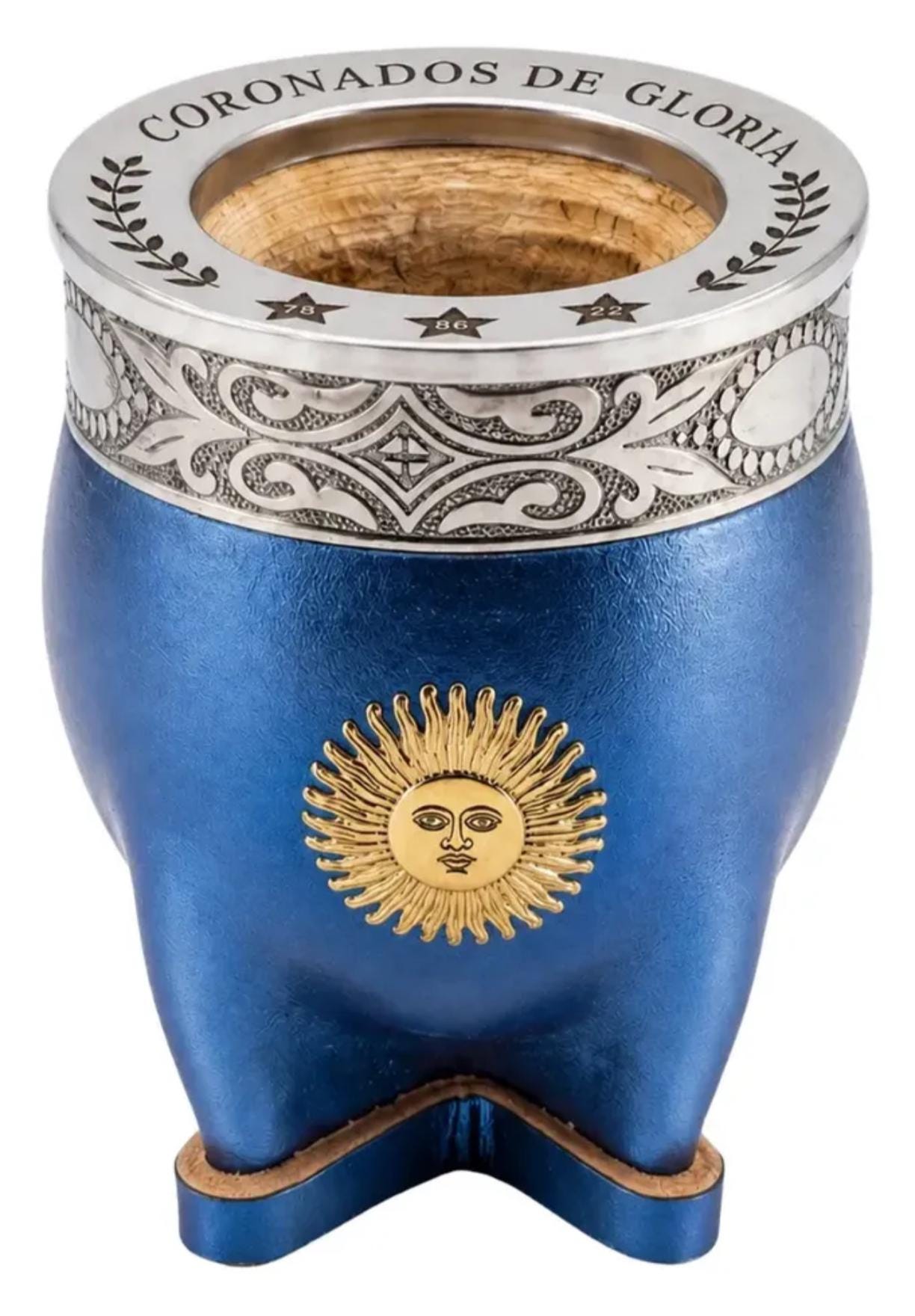 手作りマテ茶カップ “5月の太陽”｜アルパカ×カラバサ 美術品・アンティーク・コレクション 手作りマテ茶カップ “5月の太陽