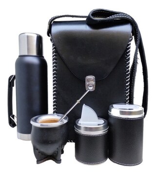 Kit Mate Argentino Completo 7 Pezzi - Con Zucca, Thermos, Bombilla E Borsa Per Il Trasporto