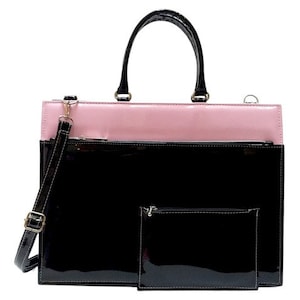 Premium Portafolio Maletin Cartera Charol, Business Gift, Office Briefcase, Leather Laptop Bag Women, Patent Leather Croco Document Bag