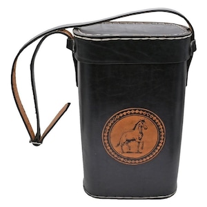 Portatermo Artesanal De Cuero Vacuno  Grabado Caballo Handmade Argentina