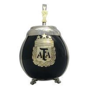 Argentinian Mate Cup & Alpaca Bombilla: AFA Ceramic Gourd